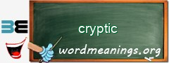 WordMeaning blackboard for cryptic